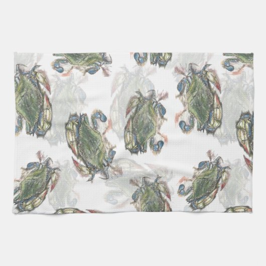 Blaukrebsmuster Geschirrtuch (Horizontal)