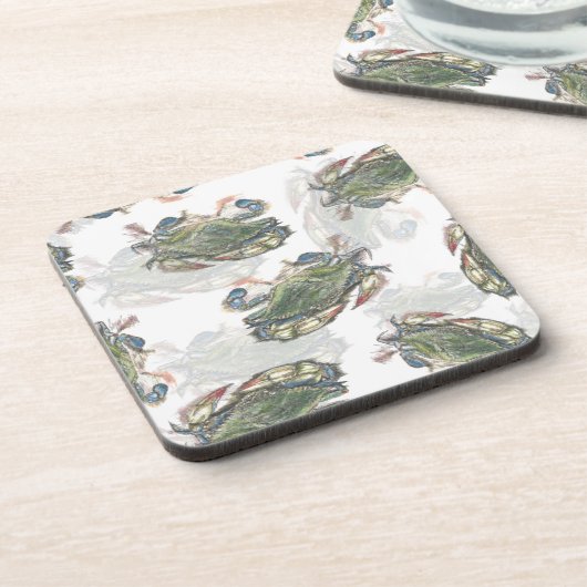 Blaukrebsmuster Getränkeuntersetzer (Linke Seite)