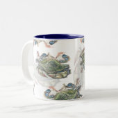 Blaukrebsmuster Zweifarbige Tasse (Vorderseite Links)