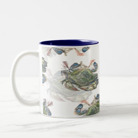 Blaukrebsmuster Zweifarbige Tasse (Links)
