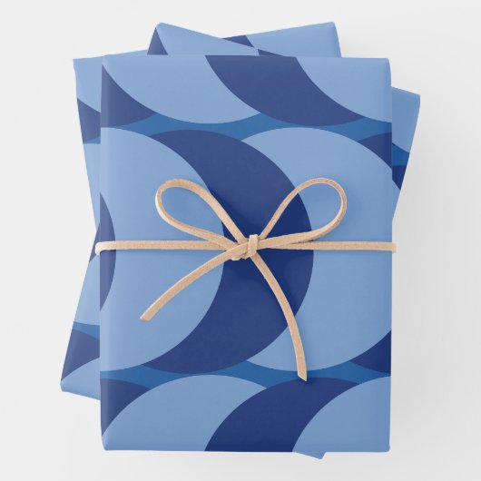 Blaukreisgeometrie Geschenkpapier Set (Beispiel)