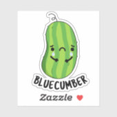 Blaukummer Funny Sad Veggie Cucumber Pun Aufkleber (Blatt)