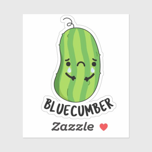 Blaukummer Funny Sad Veggie Cucumber Pun Aufkleber (Blatt)