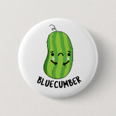 Blaukummer Funny Sad Veggie Cucumber Pun Button (Vorderseite)