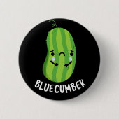Blaukummer Funny Sad Veggie Cucumber Pun Dark BG Button (Vorderseite)