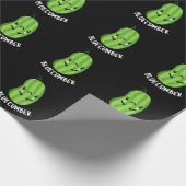 Blaukummer Funny Sad Veggie Cucumber Pun Dark BG Geschenkpapier (Ecke)