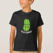 Blaukummer Funny Sad Veggie Cucumber Pun Dark BG T-Shirt (Vorderseite)