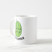 Blaukummer Funny Sad Veggie Cucumber Pun Kaffeetasse (Vorderseite Links)