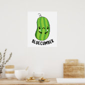 Blaukummer Funny Sad Veggie Cucumber Pun Poster (Küche)