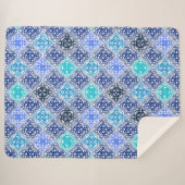 Blaulackiertes marokkanisches Fliesenmuster Sherpadecke (Vorderseite (Horizontal))