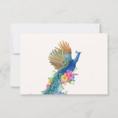 Blaulblau-Pfauenvogel-RSVP-Karte RSVP Karte (Rückseite)