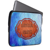 Blauleder Laptopschutzhülle (Vorne Rechts)