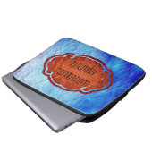 Blauleder Laptopschutzhülle (Vorne Knopf)
