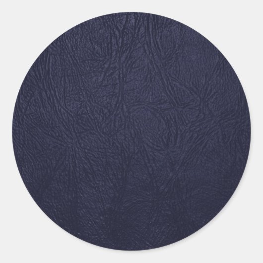 Blauleder, Ledertextur, Lederhintergrund Runder Aufkleber (Vorderseite)