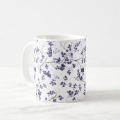 Blauleder-Muster Kaffeemaschine Tasse (Vorderseite Links)