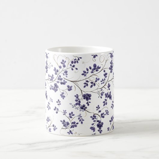 Blauleder-Muster Kaffeemaschine Tasse (Mittel)