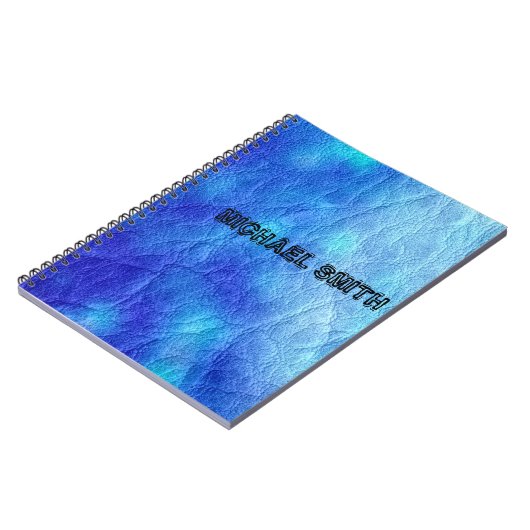 Blauleder Notizblock (Linke Seite)