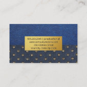 Blauleder | Polstermaterial Visitenkarte (Rückseite)