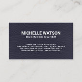 Blauledertextur Visitenkarte (Vorderseite)