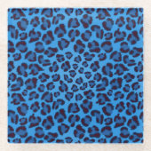 Blauleopartextur Glasuntersetzer (Vorderseite)