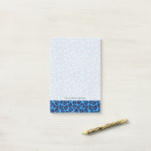 Blauleopartextur Post-it Klebezettel (Auf Schreibtisch)