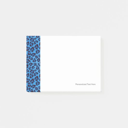 Blauleopartextur Post-it Klebezettel (Vorderseite)