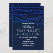 Blauleuchtende Lichter zum Hochzeitsfeiern Einladung (Vorne/Hinten)