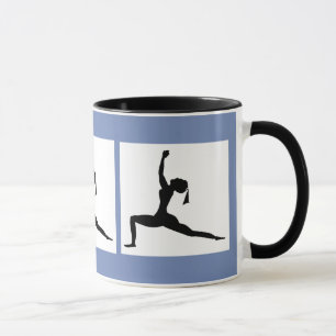 Bläulich Graue Kombi 'Lustige Yoga Designs Kaffeeb Tasse