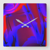 Bläulich zugeschnittene digitale Farbvergrößerung Quadratische Wanduhr (Vorderseite)