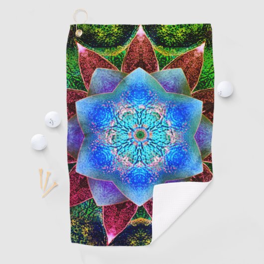 Bläuliche Blume Golfhandtuch (Insitu)