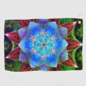 Bläuliche Blume Golfhandtuch (Horizontal)