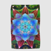 Bläuliche Blume Golfhandtuch (Vorderseite)