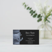 Bläulicher grauer Watercolor-Glitzer-nautischanker Visitenkarte (Stehend Vorderseite)