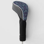 bläuliches Blumenfliesenmuster Golf Headcover (angewinkelt)