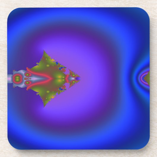 Bläuliches Fraktal Getränkeuntersetzer (Vorderseite)