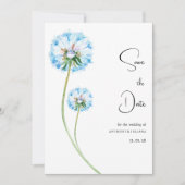 Blaulila-grüne Leuchte mit Blumenbezug Save the Da Einladung (Vorderseite)