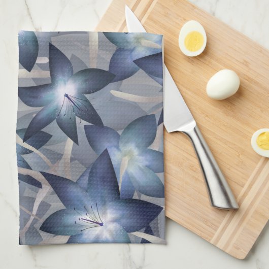 Blaulilie Geschirrtuch (Viertel Falte)