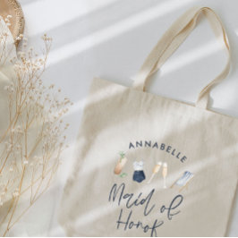 Blaumädchenhafte moderne Cocktail-Script-Trauzeugi Tragetasche