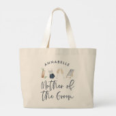 Blaumädchenhafte Schriftmutter der Bräutigam-Tasch Jumbo Stoffbeutel (Rückseite)