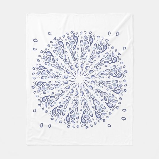 Blaumandala-Muster Fleecedecke (Vorderseite)