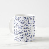 Blaumandala-Muster Kaffeetasse (Vorderseite Links)