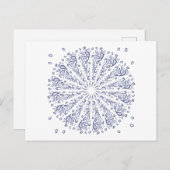 Blaumandala-Muster Postkarte (Vorne/Hinten)