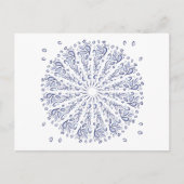 Blaumandala-Muster Postkarte (Vorderseite)