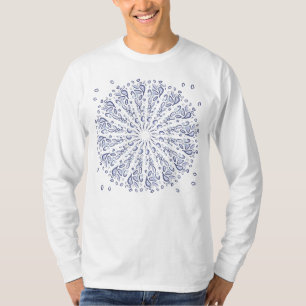 Blaumandala-Muster T-Shirt