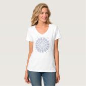 Blaumandala-Muster T-Shirt (Vorderseite Vollansicht)
