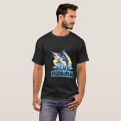 Blaumarlin-Fischhemd mit Kartonzeichen T-Shirt (Vorne ganz)