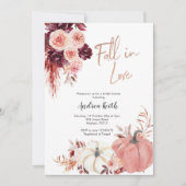 Blaumarsala Fall in Liebe Kürbis Brautparty Einladung (Vorderseite)
