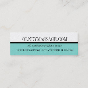 Blaumassage und Kontaktkarte für den Wellness-Cent Telefonnummerkarte