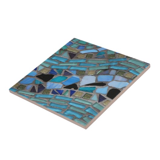 Blaumeer-Glas-Mosaik Fliese (Seite)