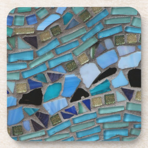 Blaumeer-Glas-Mosaik Getränkeuntersetzer